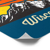 River Falls Wisconsin Retro City Staat USA Poster (Ecke)