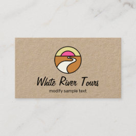 River Horizon Outdoor Nature Logo Visitenkarte