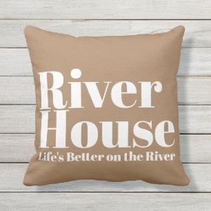 River House Outdoor Throw Kissen
