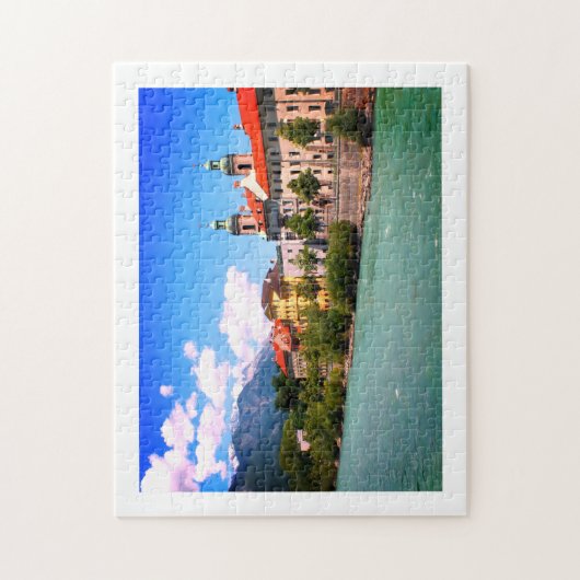 River Inn in Innsbruck Österreich Puzzle (Vertikal)