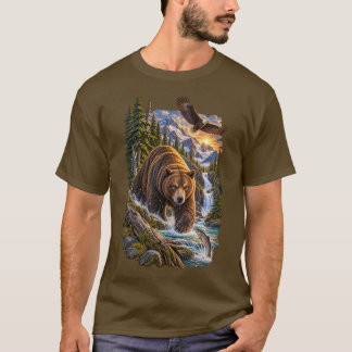 River King – Vintage Grizzlybär-Wildnis T-Shirt