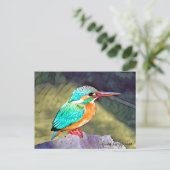River Kingfisher Postkarte (Stehend Vorderseite)