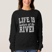 River Lake Boat Kayak Tubing Float Sommerferien Sweatshirt (Vorderseite)