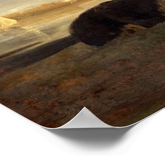 River Landscape - Aelbert Cuyp Fine Art Poster (Ecke)