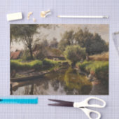 River Landscape in the Spreewald by Peder Monsted  Seidenpapier (Handwerk)