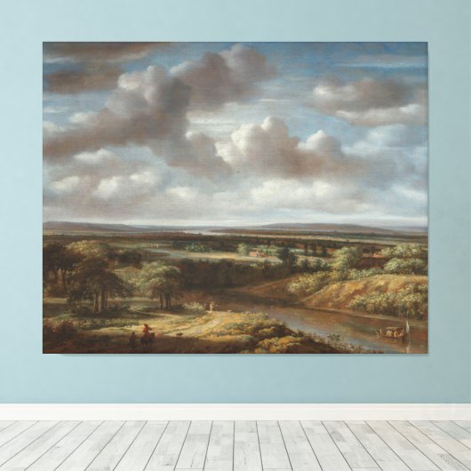River Landscape, Philips Koninck, 1676 Leinwand Pr (Insitu (Holzboden))