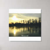 River Landscape Sunrise Stretched Canvas Print Leinwanddruck (Vorderseite)