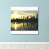 River Landscape Sunrise Stretched Canvas Print Leinwanddruck (Insitu (Holzboden))