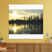 River Landscape Sunrise Stretched Canvas Print Leinwanddruck (Insitu (Wohnzimmer))