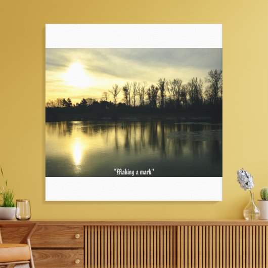 River Landscape Sunrise Stretched Canvas Print Leinwanddruck (Insitu (Wohnzimmer))