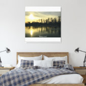 River Landscape Sunrise Stretched Canvas Print Leinwanddruck (Insitu (Schlafzimmer))