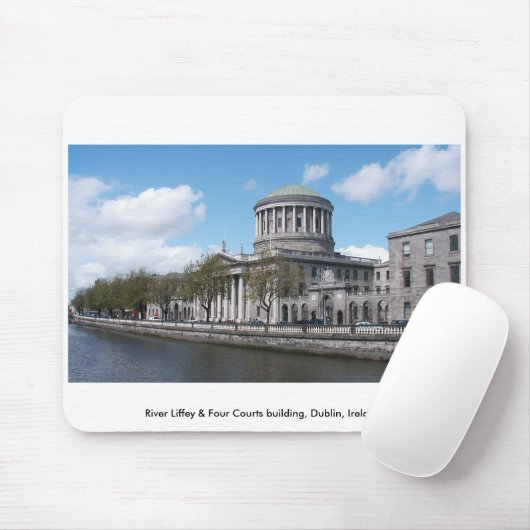 River Liffey & Four Courts, Dublin Irland. Mousepad (Mit Mouse)