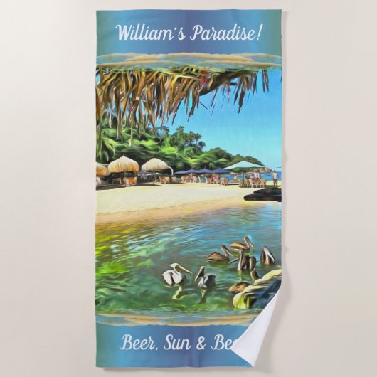 River Meets Ocean Paradise & Beer 0330 Strandtuch (Vorderseite)