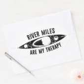 River Miles Are My Therapy Kayaking Ovaler Aufkleber (Umschlag)