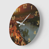 River Murray Australia Sunset, Wall Clock Große Wanduhr (Winkel)
