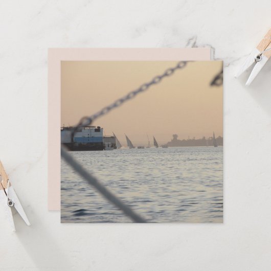 River Nile Sunset Flat Greeting Card Karte (Vorderseite/Rückseite Beispiel)