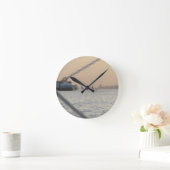 River Nile Sunset Round Clock Runde Wanduhr (Zuhause)