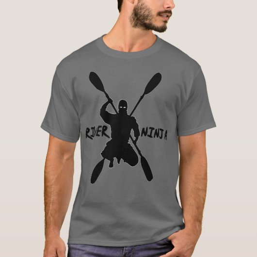 River Ninja Kayaking Rafting Paddle T-Shirt (Vorderseite)
