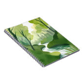 River of Green | Forest Watercolor Painting Notizblock (Rechte Seite)