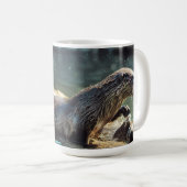 River Otter Animal-Lover's Wildlife Foto Kaffeetasse (VorderseiteRechts)