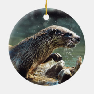 River Otter Animal-Lover's Wildlife Foto Keramik Ornament