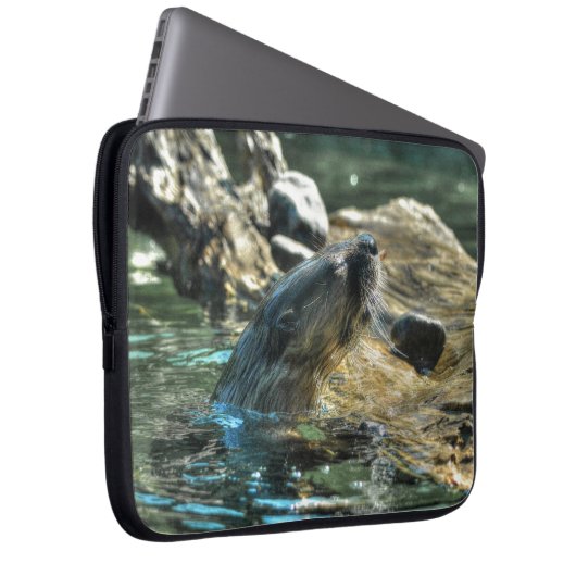 River Otter Animal-Lover's Wildlife Foto Laptopschutzhülle (Vorne Rechts)