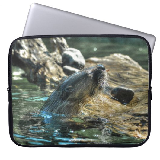 River Otter Animal-Lover's Wildlife Foto Laptopschutzhülle (Vorderseite)