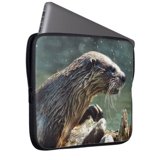 River Otter Animal-Lover's Wildlife Foto Laptopschutzhülle (Vorne Rechts)