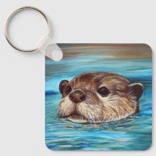 River Otter Painting Keychain Schlüsselanhänger