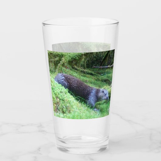 River Otter Tranquil Waterside Animal Art Nature  Glas (Vorderseite)