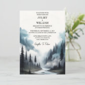 River Rain Cloud Nature Smoky Mountain Wedding Einladung (Stehend Vorderseite)