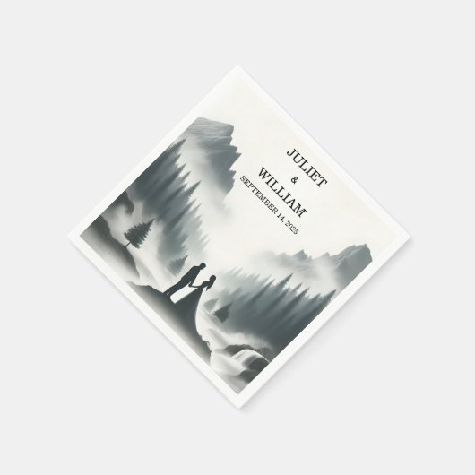 River Rain Cloud Nature Smoky Mountain Wedding Serviette (Ecke)