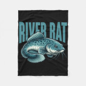 River Rat Catfish Fishing Fish Fisherman Fleecedecke (Vorderseite)