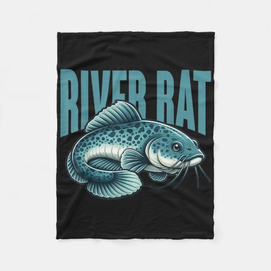 River Rat Catfish Fishing Fish Fisherman Fleecedecke (Vorderseite)