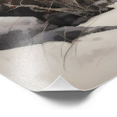 River Red Tree Ink Painting Fotodruck (Ecke)