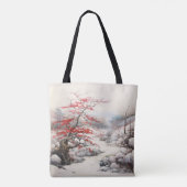 River Red Tree Ink Painting Tasche (Rückseite)