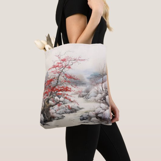 River Red Tree Ink Painting Tasche (Von Nahem)