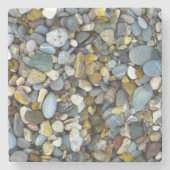 River Rock Pebbles Stone Textur Steinuntersetzer (Vorderseite)