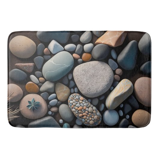 River Rocks 3D Graphic Badematte (Vorderseite)