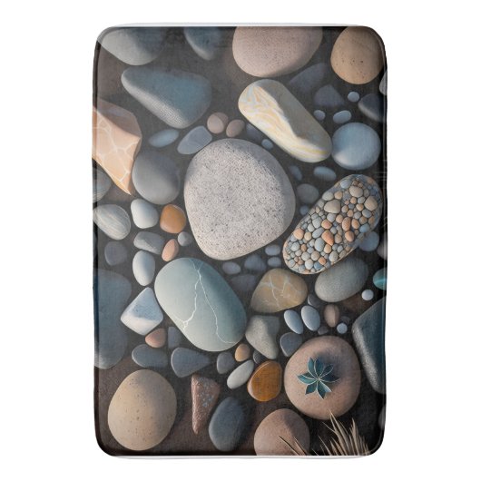 River Rocks 3D Graphic Badematte (Vorderseite Vertikal)