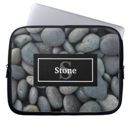 River Rocks mit Name und Monogram Laptopschutzhülle