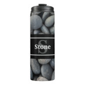River Rocks mit Name und Monogram Thermosbecher (Vorderseite)