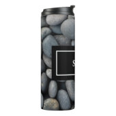 River Rocks mit Name und Monogram Thermosbecher (Nach links gedreht)