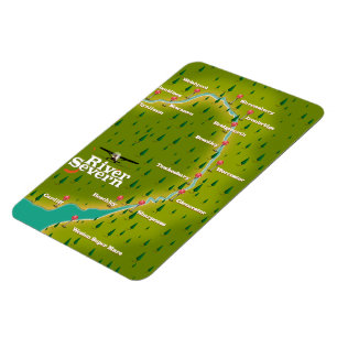 River Severn Wales England Reise Karte Magnet