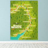 River Severn Wales England Reiseplan Leinwanddruck (Insitu (Holzboden))