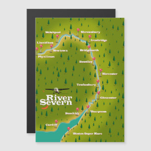 River Severn Wales England Reiseplan Magnetkarte