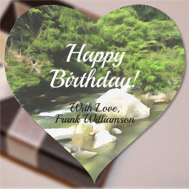 River South Happy Birthday 0365 Herz-Aufkleber