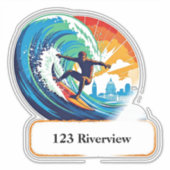 River surfer mailbox address sticker (Vorderseite)