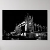 River thames and Tower Bridge at Night Poster (Vorne)