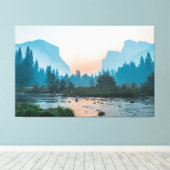 River Valley Glow – Forest & Mountain Calm Leinwanddruck (Insitu (Holzboden))